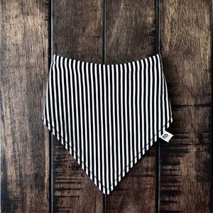 Handmade Bandana Bib (B&W Stripes)